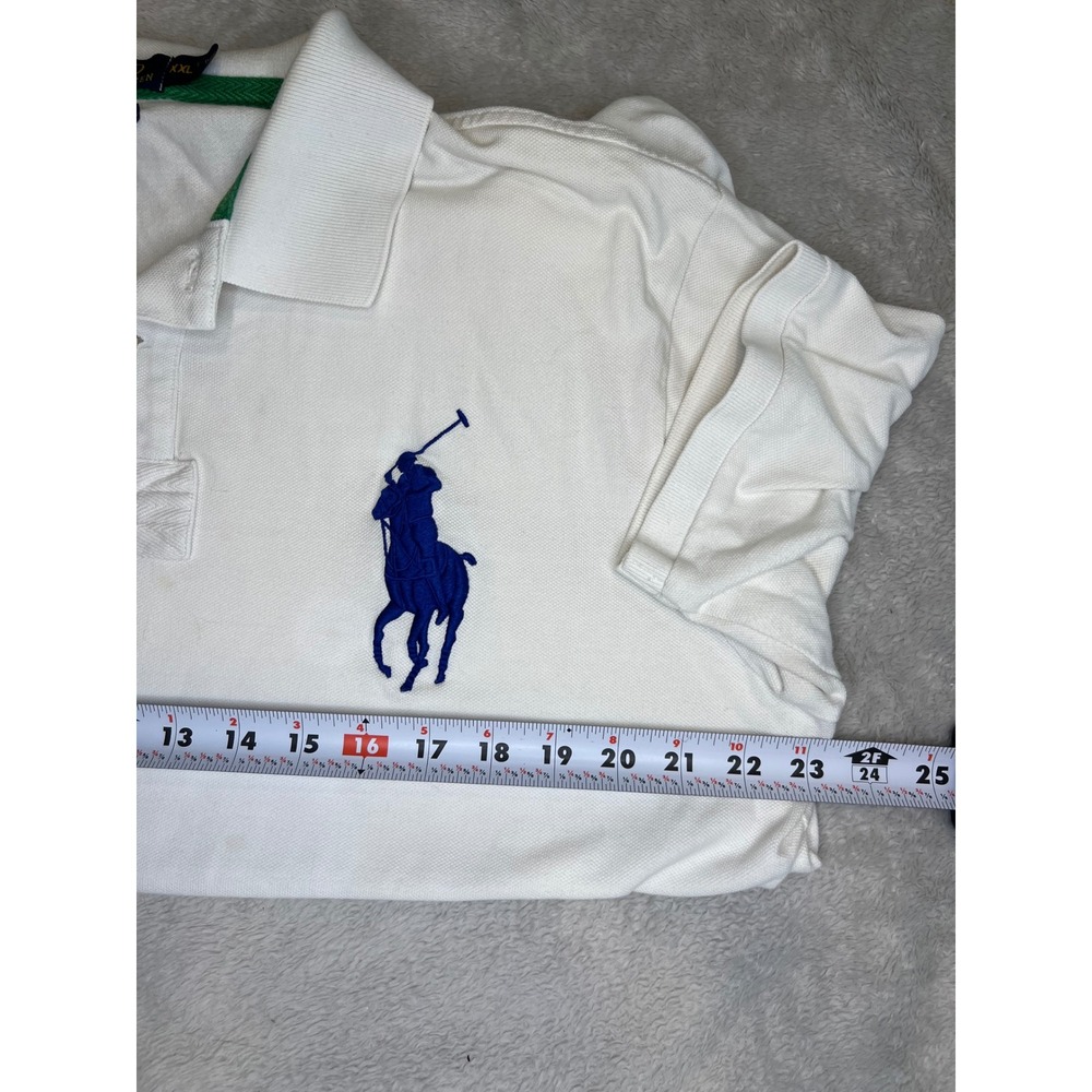 Polo Ralph Lauren Mens Polo Shirt Big Pony Crest Embroidery White XXL - Picture 7 of 10